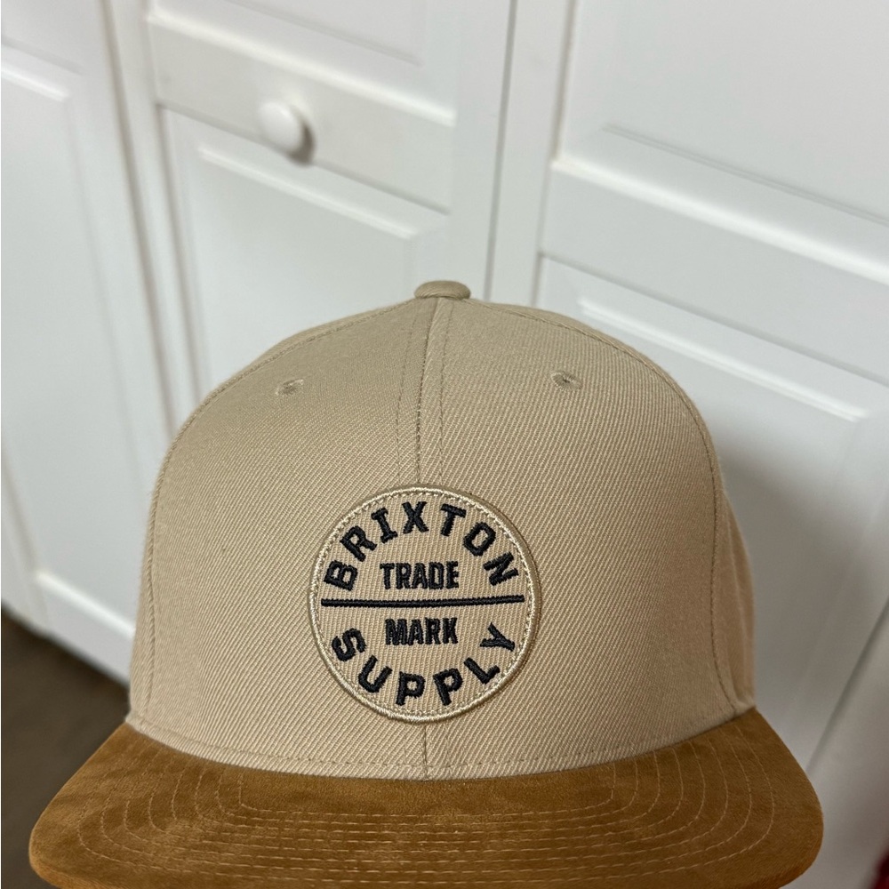 Brixton Cream and Brown Snapback Hat